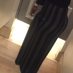 Olive green and black stripped high waisted pants
